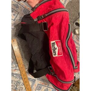Vintage Marlboro Unlimited Red Black Nylon Duffel Bag Retro 90s Gear RN 74566